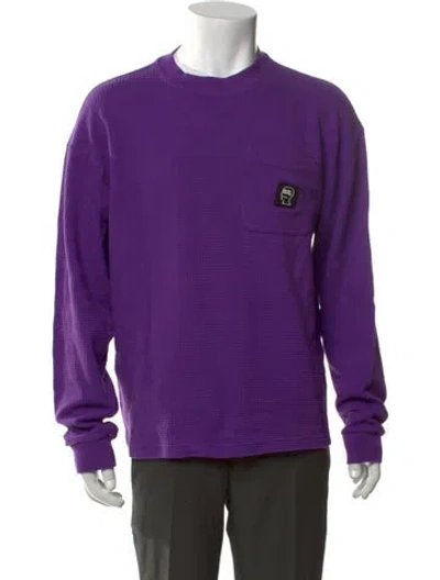 Pre-owned Brain Dead Crew Neck Long Sleeve Pullover In Purple