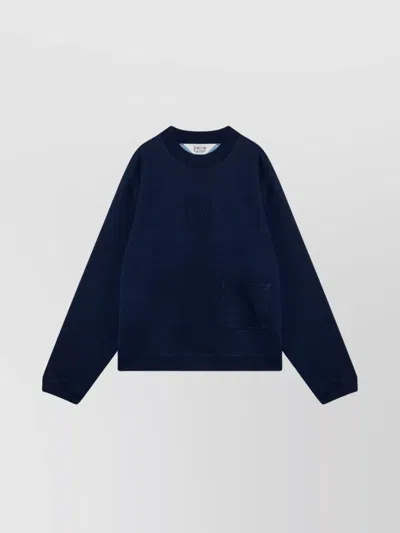 Brain Dead Crew Neck Sweatshirt Front Pocket In Black