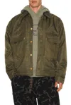 Brain Dead Cropped Chore Jacket In Green