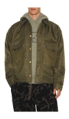 Brain Dead Cropped Chore Jacket In Green