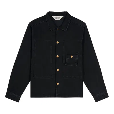 Pre-owned Brain Dead Denim 37 Work Shirt 'washed Black' | Men's Size L