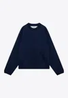 Brain Dead Crew Neck Sweatshirt Front Pocket In Blue