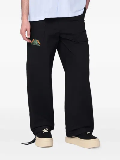 Brain Dead Embroidered-pocket Pants In Black