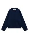 Brain Dead Crew Neck Sweatshirt Front Pocket In Blue