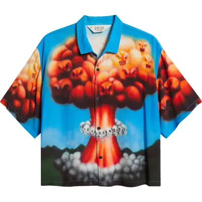 Brain Dead Explosion Graphic Button-up Shirt In Multi