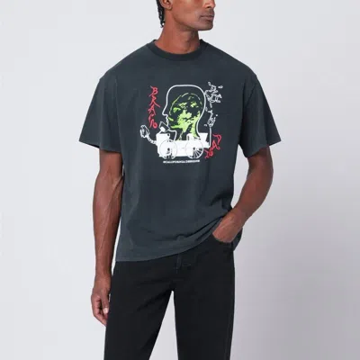 Brain Dead Faded Black Alien Tractor T-shirt In Multi