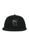 Brain Dead Flannel Logohead 6 Panel Hat In Black