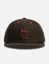 Brain Dead Flannel Logohead 6 Panel Hat In Brown