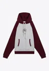 Brain Dead Drawstring Front Pocket Hoodie Raglan Sleeves In Burgundy
