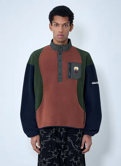 BRAIN DEAD FLEECE PULLOVER WITH BUTTON PLACKET