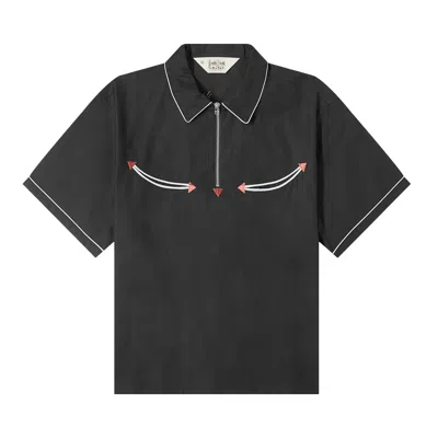 Pre-owned Brain Dead Flying Tiger Short-sleeve Western Shirt 'black' | Men's Size L