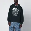 Brain Dead Graphic Print Hooded Sweatshirt And Pocket In Green