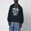 Brain Dead Graphic Print Hooded Sweatshirt And Pocket In Blue