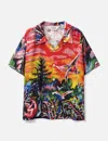 Brain Dead Forgotten Forest Short Sleeve Button Up Shirt In Red
