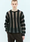 Brain Dead Fuzzy Threadbare Sweater In Black