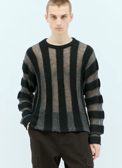 Brain Dead Fuzzy Threadbare Sweater In Black