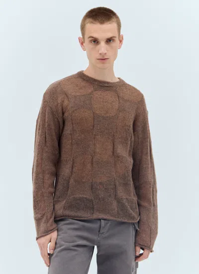 Brain Dead Fuzzy Threadbare Warped Sweater In Brown