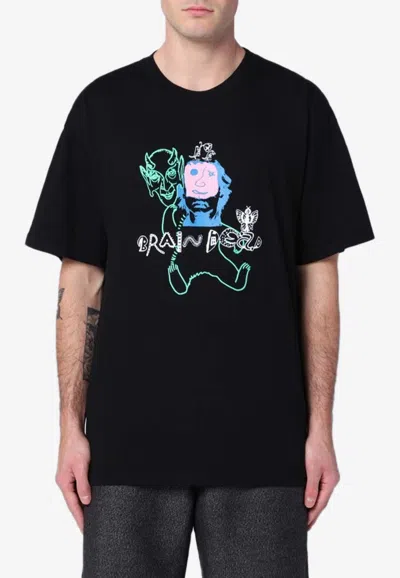 Brain Dead Graphic Masks Print T-shirt In Black