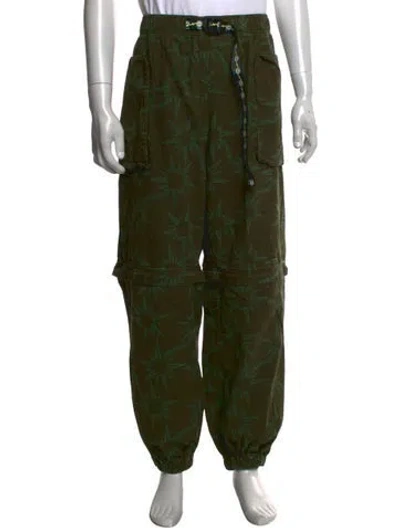 Pre-owned Brain Dead Graphic Print Cargo Pants In Green