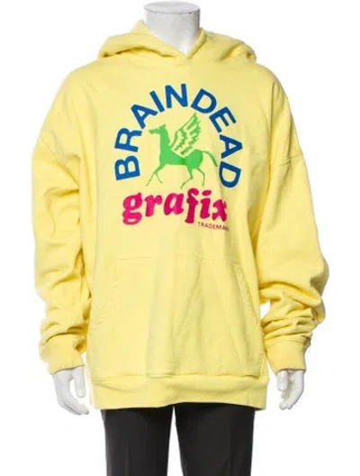 Pre-owned Brain Dead Graphic Print Crew Neck Hoodie In Multi