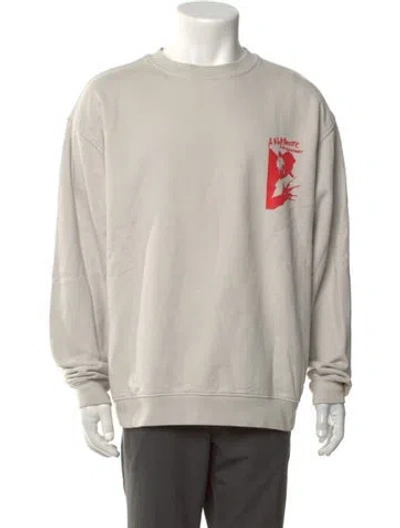 Pre-owned Brain Dead Graphic Print Crew Neck Sweatshirt In Neutrals