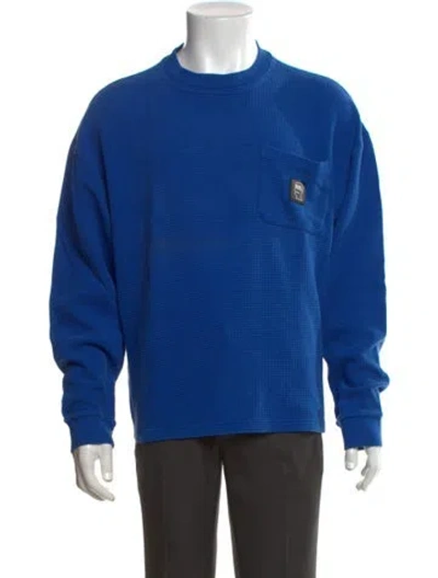 Pre-owned Brain Dead Graphic Print Crew Neck T-shirt In Blue