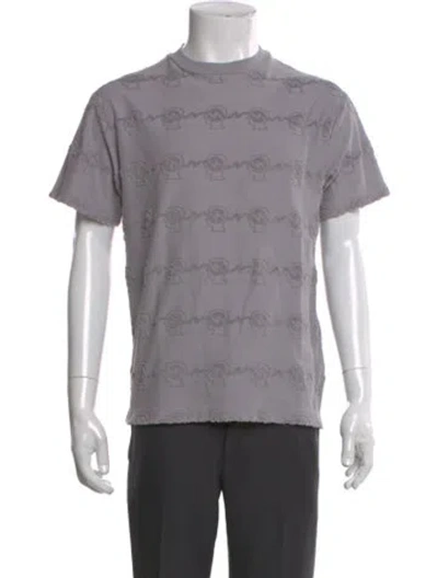 Pre-owned Brain Dead Graphic Print Crew Neck T-shirt In Gray