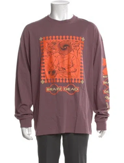 Pre-owned Brain Dead Graphic Print Crew Neck T-shirt W/ Tags In Pink