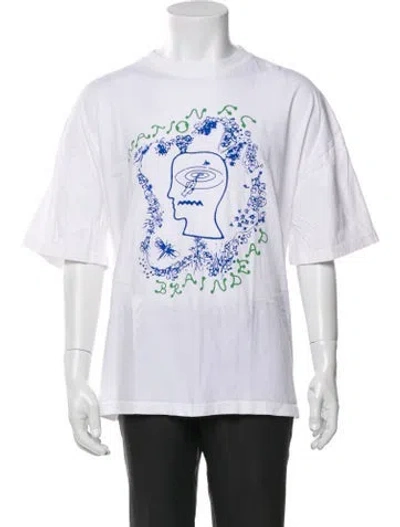 Pre-owned Brain Dead Graphic Print Crew Neck T-shirt In White