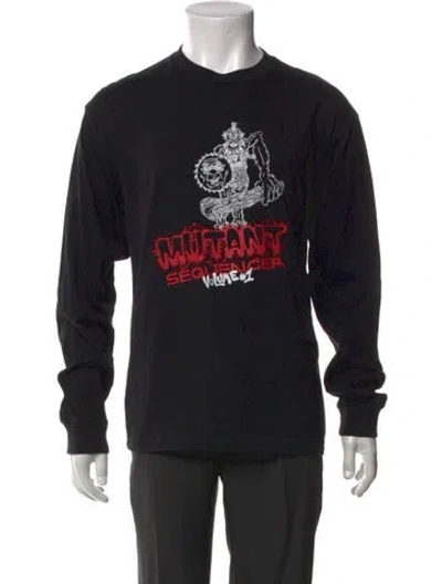 Pre-owned Brain Dead Graphic Print Long Sleeve Shirt In Black