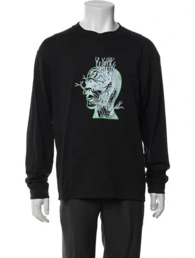 Pre-owned Brain Dead Graphic Print Long Sleeve Shirt In Black