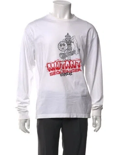 Pre-owned Brain Dead Graphic Print Long Sleeve Shirt In White