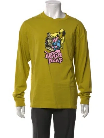 Pre-owned Brain Dead Graphic Print Long Sleeve Shirt In Yellow