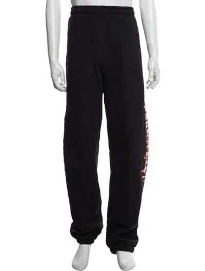 Pre-owned Brain Dead Graphic Print Lounge Bottoms In Black