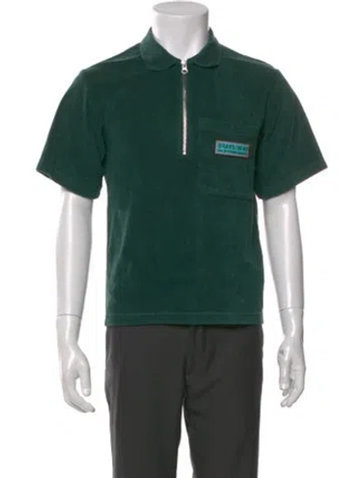 Pre-owned Brain Dead Graphic Print Short Sleeve Shirt In Green