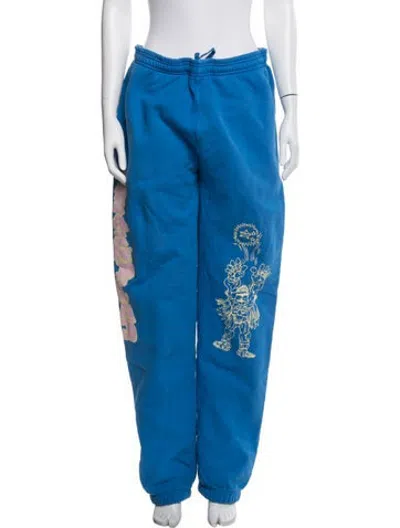 Pre-owned Brain Dead Graphic Print Sweatpants In Blue