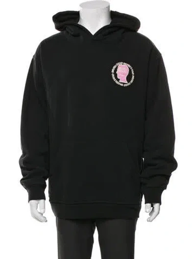 Pre-owned Brain Dead Graphic Print V-neck Hoodie In Gray