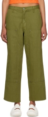 Brain Dead Green Bull Jeans In Olive