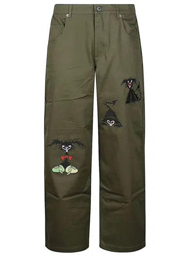 Brain Dead Green Embroidery Trousers