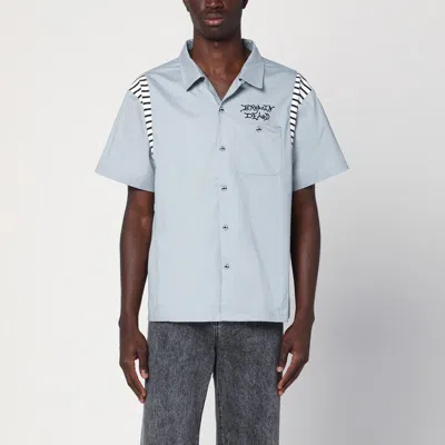 BRAIN DEAD GREY/BLUE COTTON SHIRT