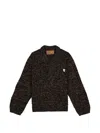 Brain Dead Half-button Sweater In Brown