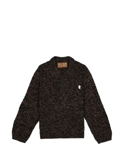 Brain Dead Half-button Sweater In Brown