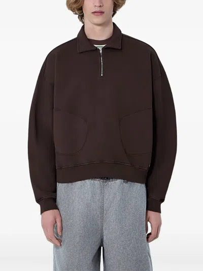BRAIN DEAD HALF-ZIP COLLARED SWEATER