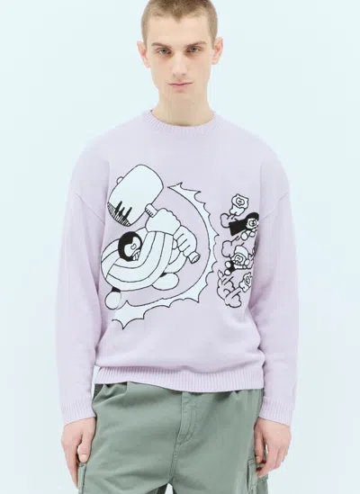 Brain Dead Hammer Sweater In Purple