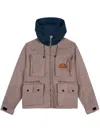 Brain Dead Textured Jacket With Contrasting Hood In Gray