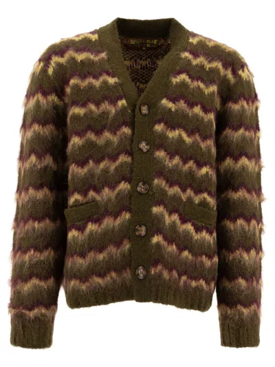Brain Dead Cardigan With Logo In Green