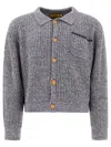 Brain Dead Knitted Buttoned Cardigan In Blue