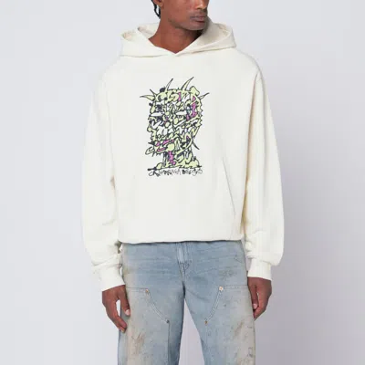 Brain Dead Light Beige Scrambled Head Sweatshirt In White