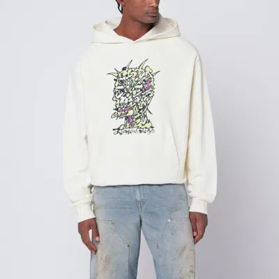 Brain Dead Light Beige Scrambled Head Sweatshirt In Blue