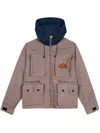 Brain Dead Textured Jacket With Contrasting Hood In Gray